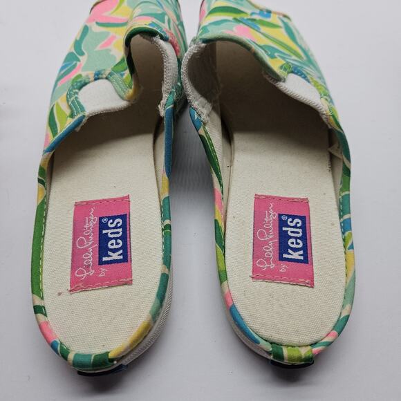 Vintage Lilly Pulitzer x Keds Women’s Green Pink Floral Open Toe Sandals Sz 6 - Picture 4 of 6